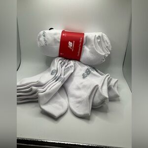 New Balance White Athletic No Show Socks Cushioned